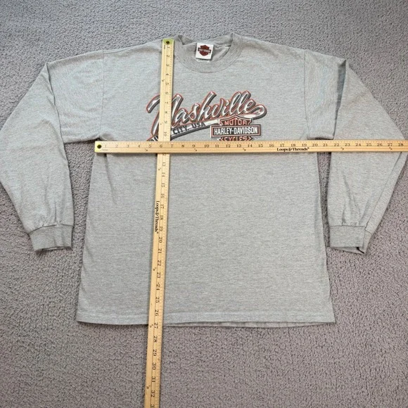 Vintage Harley Davidson Nashville Long Sleeve Shirt Boswell's TN L Made In USA - Picture 2 of 5